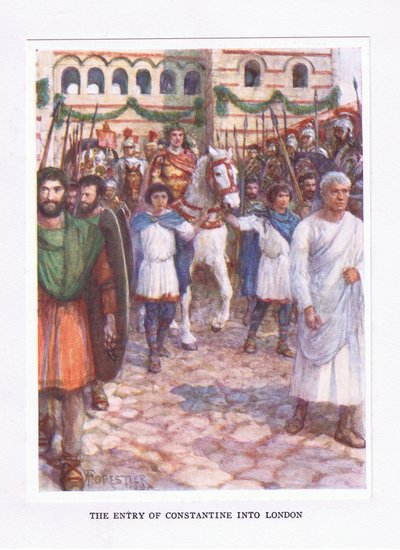 Der Einzug von Konstantin in London, Illustration aus Der römische Soldat, 1928 von Amedee Forestier