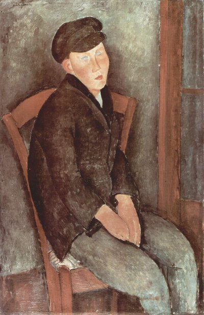 Sitzender Knabe mit Hut von Amedeo Modigliani
