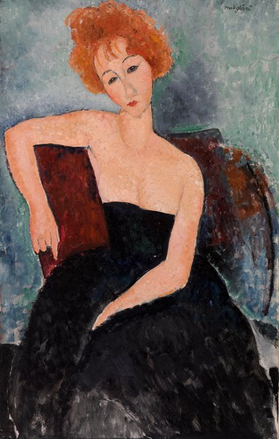 Rothaariges Mädchen im Abendkleid von Amedeo Modigliani