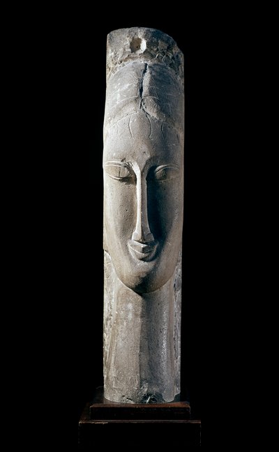 Testa di donna. Frauenkopf. Skulptur von Amedeo Modigliani von Amedeo Modigliani
