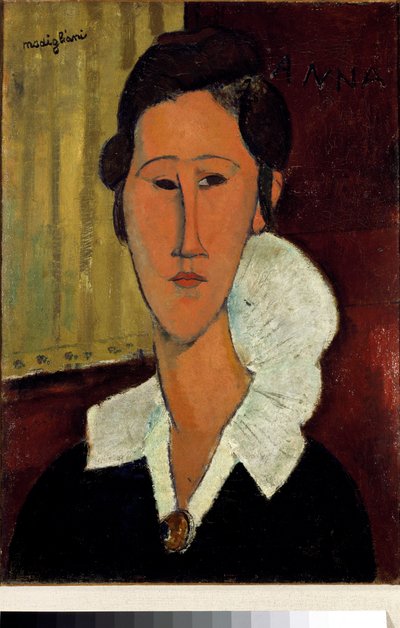 Frau mit dem Kragen oder Porträt von Anna Zborowska von Amedeo Modigliani
