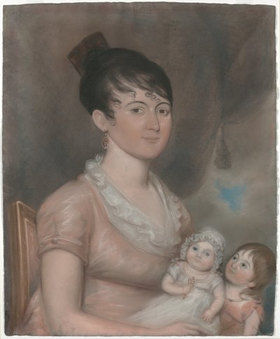 Anna Margaret Blake und ihre zwei Kinder von American 19th Century