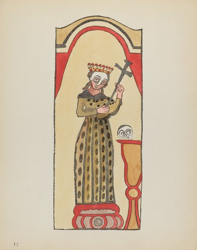 Tafel 12: Heilige Rita: Aus dem Portfolio "Spanische Kolonialdesigns von New Mexico" von American 20th Century