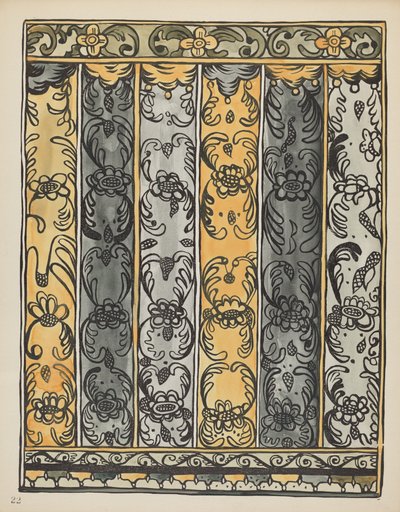 Tafel 22: Wanddekoration, Laguna: Aus dem Portfolio "Spanische Kolonialdesigns von New Mexico" von American 20th Century