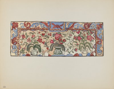Tafel 23: Malerei auf Hirschleder, Laguna: Aus dem Portfolio "Spanische Kolonialdesigns von New Mexico" von American 20th Century