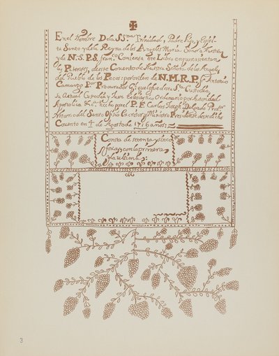 Tafel 3: Pecos Buch der Besuche: Aus dem Portfolio "Spanische Kolonialdesigns von New Mexico" von American 20th Century