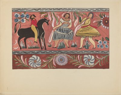 Tafel 42: Bemaltes Truhendesign: Aus dem Portfolio "Spanische Kolonialdesigns von New Mexico" von American 20th Century