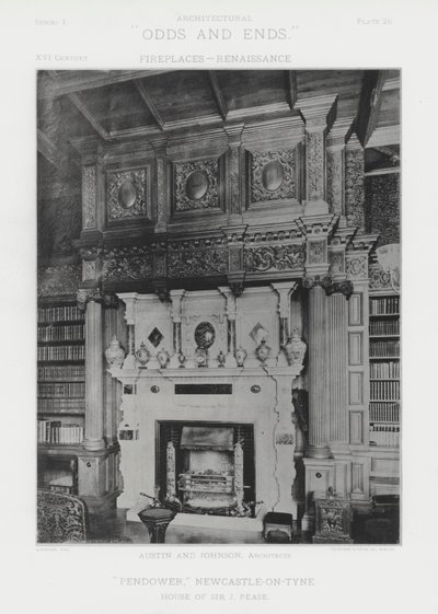 Kamin: "Pendower," Newcastle-on-Tyne von American Photographer (after)