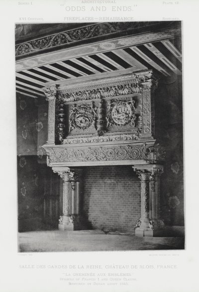 Kamin: Salle Des Gardes De La Reine, Chateau De Blois, Frankreich von American Photographer (after)