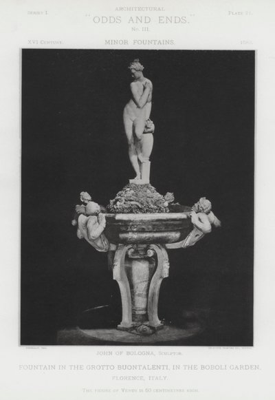 Brunnen in der Grotte Buontalenti, im Boboli-Garten, Florenz, Italien von American Photographer (after)
