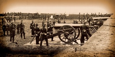 1. Connecticut Schweres Artillerie, bemannt Geschütze in Fort Richardson, Ende 1861 von American Photographer