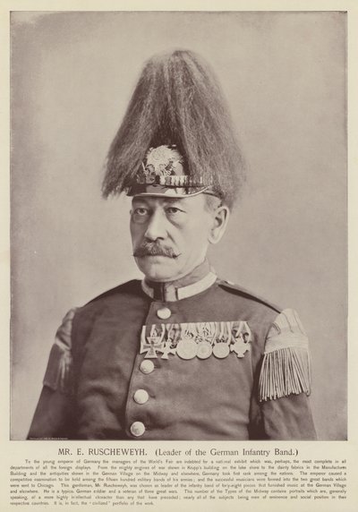 Herr E. Ruscheweyh, Leiter der deutschen Infanterieband von American Photographer