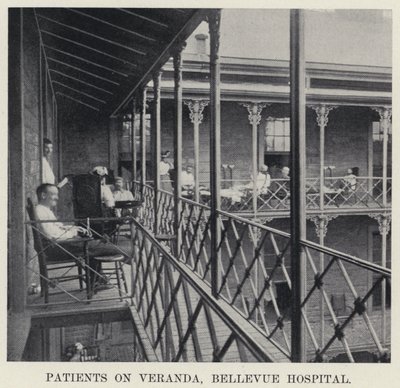 Patienten auf der Veranda, Bellevue Hospital von American Photographer