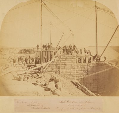 Südtorhaus des neuen Reservoirs, Central Park, während des Baus von American Photographer