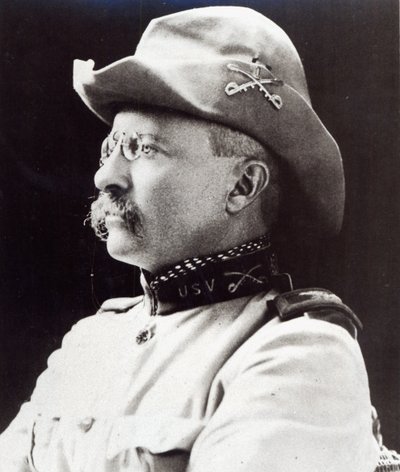 Theodore Roosevelt als Oberstleutnant der 1. US-Freiwilligenkavallerie im Jahr 1898 von American Photographer
