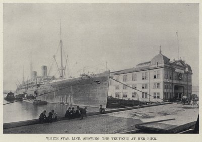 White Star Line, zeigt die Teutonic an ihrem Pier von American Photographer