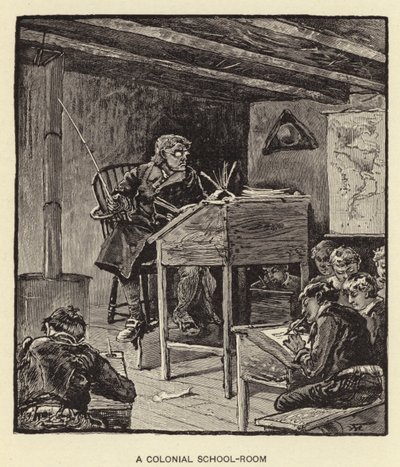 Ein koloniales Klassenzimmer von American School