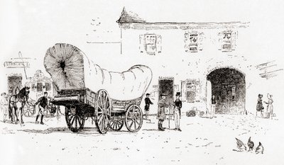 Ein Conestoga-Wagen im Bull