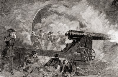 Eine Kasematte während der Bombardierung in der Schlacht von Fort Sumter, 12. April von American School