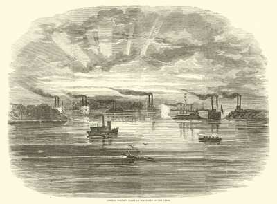 Admiral Porters Flotte an der Mündung des Yazoo, Dezember 1862 von American School