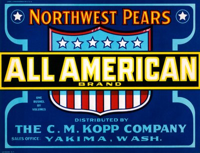 All American Brand Obstkistenetikett, ca. 1920 von American School