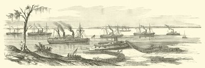 Banks landet in Baton Rouge, Louisiana, März 1863 von American School