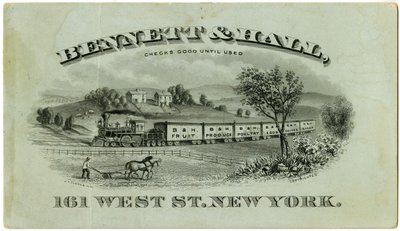 Bennett & Hall Handelskarte, recto, 1882 von American School