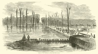 Bruch im Mississippi-Deich, nahe dem Kanal, März 1863 von American School