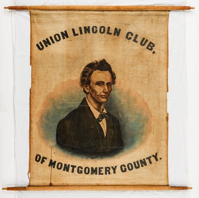 Wahlkampfbanner für Abraham Lincoln, Montgomery County von American School