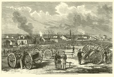 Erbeutete konföderierte Kanone vor dem Hauptquartier von General Thomas, November 1863 von American School