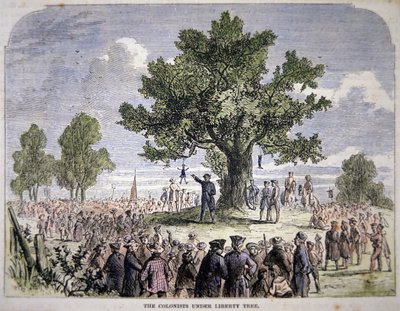 Kolonisten unter dem Freiheitsbaum von American School