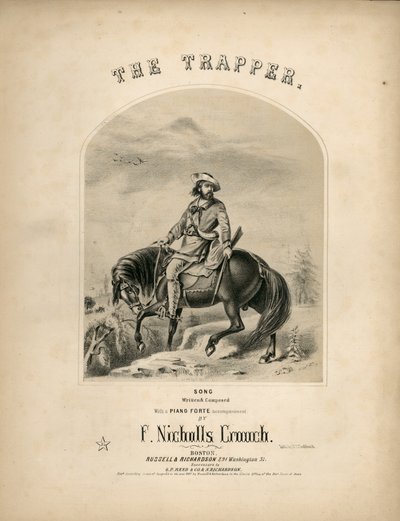 Titelblatt der Partitur für Der Trapper, 1857 von American School