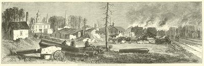 Zerstörung der Depots, öffentlichen Gebäude und Fabriken in Atlanta, November 1864 von American School