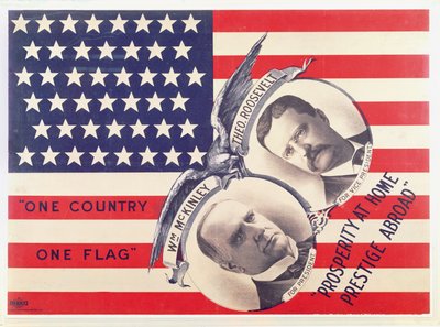 Wahlplakat für die amerikanische Präsidentschaftswahl 1900 von American School
