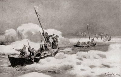 Elisha Kent Kane, Leiter der Zweiten Grinnell-Expedition von 1853, auf der Suche nach der verlorenen Expedition von Captain Sir John Franklin in den arktischen Regionen, aus Die Geschichte unseres Landes, veröffentlicht 1905 (Lithographie) von American School
