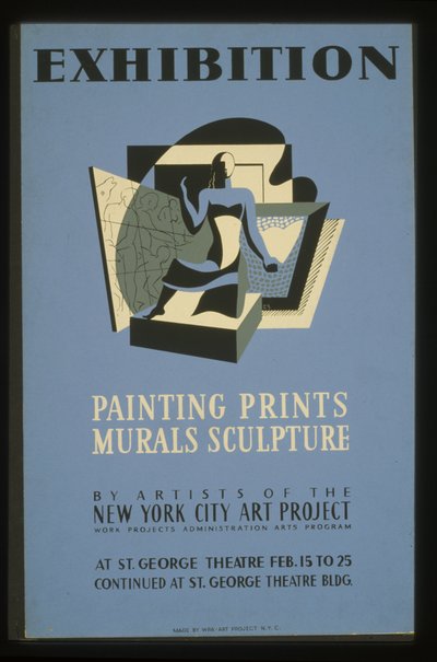 Ausstellung von Gemälden, Drucken, Wandmalereien und Skulpturen von Künstlern des New York City Art Project von American School