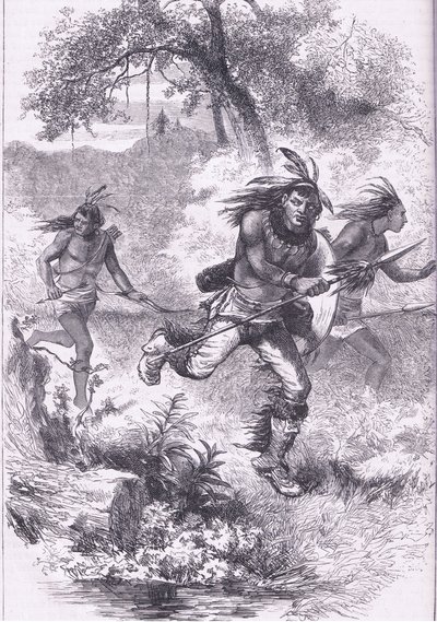 Flucht der Indianer nach dem Massaker, Illustration aus Cassell