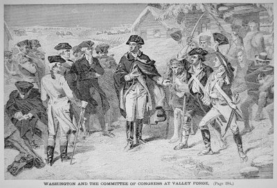 George Washington in Valley Forge mit seiner Kontinentalarmee, Winter und Frühling von American School