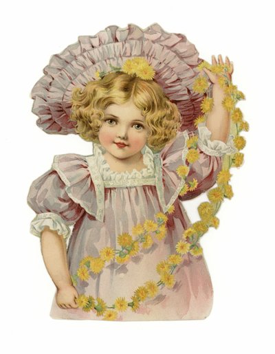 Mädchen mit Blumenkranz von American School