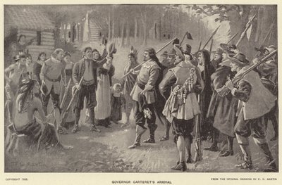 Ankunft von Gouverneur Carteret von American School