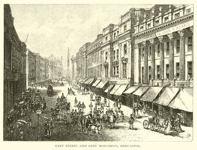 Grey Street und Grey Monument, Newcastle von American School
