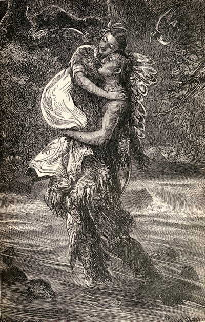 Hiawatha und Minnehaha, Illustration aus dem Gedicht 