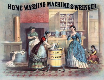 Heimwaschmaschine & Wringer, ca. 1869 von American School