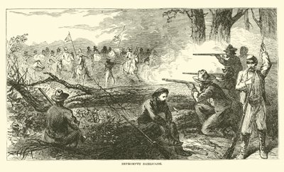 Improvisierte Barrikade, Juli 1863 von American School