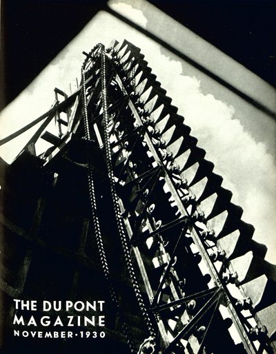 Industriemaschinen, Titelseite des DuPont Magazins, November 1930 von American School