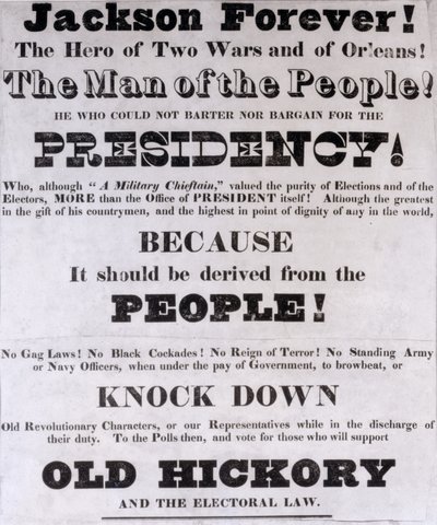 Jackson Forever, Präsidentschaftswahlplakat von American School