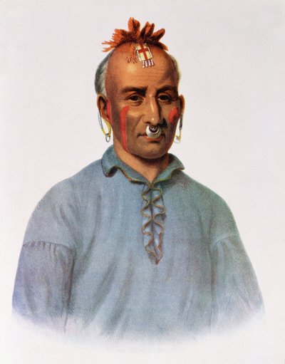 Kish-Kal-Wa, ein Shawnee-Häuptling, Illustration aus 