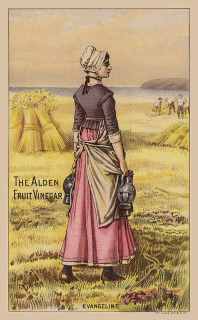 Dame auf dem Feld hält Essiggläser von American School