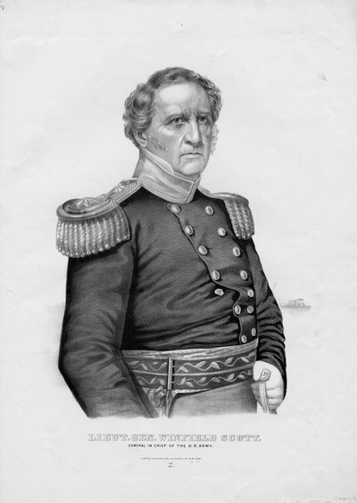 Lieut. Gen. Winfield Scott, General in Chief der U.S. Army, veröffentlicht von Currier & Ives, ca. 1860 von American School