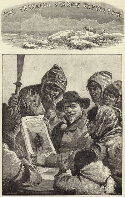 Leutnant Schwatka zeigt den Eskimos die Illustrated London News von American School
